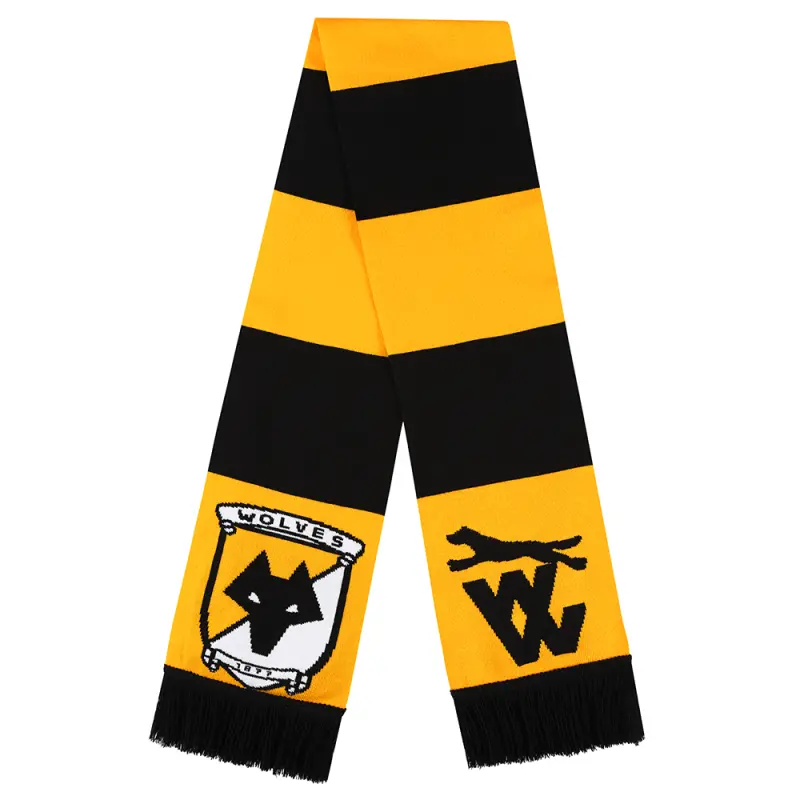 Wolverhampton Wanderers Kits Shop | Retro Crest Bar Scarf Wolves Jerseys and Gear